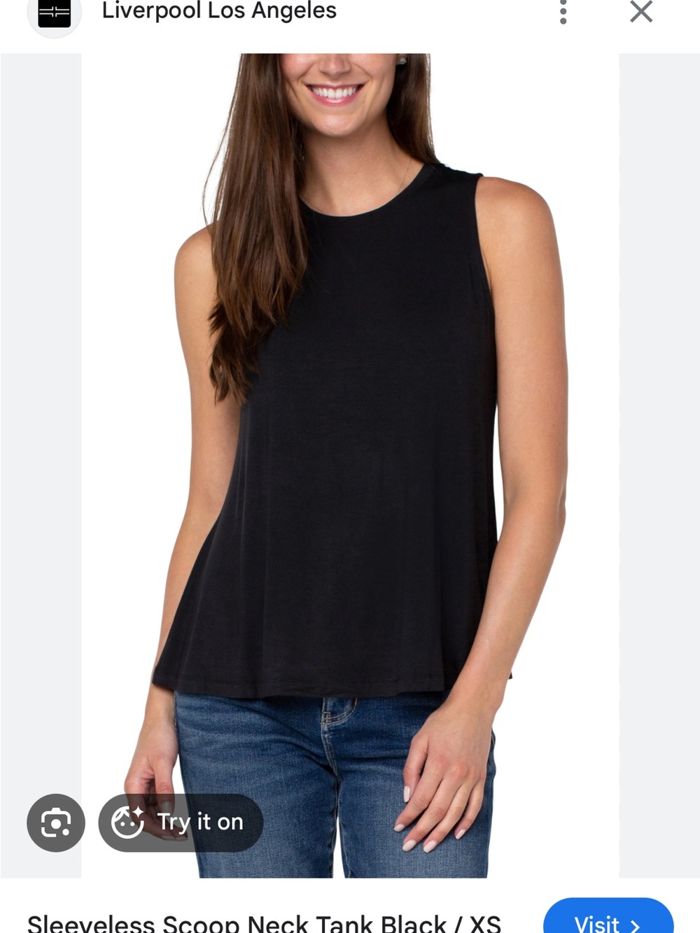 Liverpool Black Sleeveless Crewneck Tank